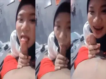 Cewek berhijab kepengen kontol pacar sampe basah sendiri